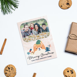 Postal Festiva Foto de personalizar de Navidades de vacaciones po