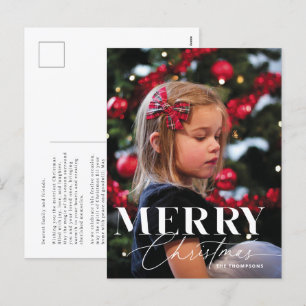 Postal Festiva Foto de retrato de Merry Magic Script Serif Navida
