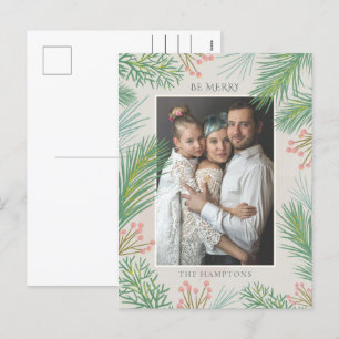 Postal Festiva Foto de Rubor Forest Pine Holly Berry