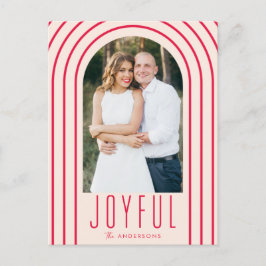 Postal Festiva Foto de Rubor y Red en Arco Moderno