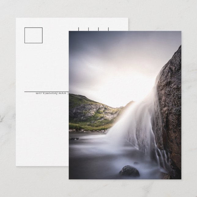 Postal Festiva Foto de Waterfall Landscape (Anverso / Reverso)