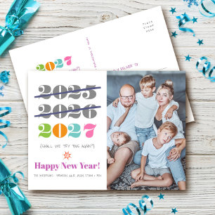 Postal Festiva Foto divertida de Año Nuevo: Tercera vez es la ven