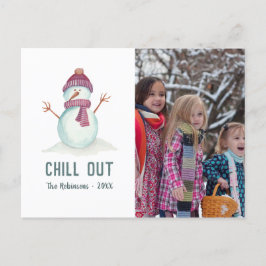 Postal Festiva Foto familiar de Navidades de invierno de estilo v