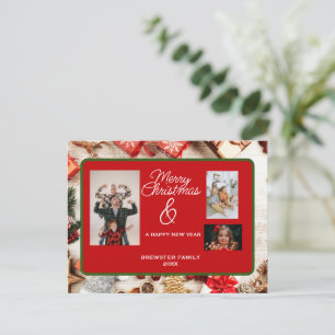 Postal Festiva Foto familiar de Navidades personalizados de Deco 