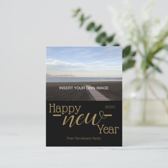 Postal Festiva Foto Feliz Año Nuevo 2021 (Anverso de pie)