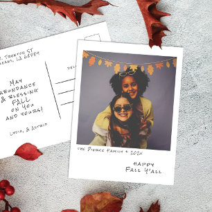 Postal Festiva Foto instantánea vintage - Caída deja Garland otoñ