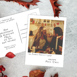 Postal Festiva Foto instantánea vintage - Otoño deja caer Garland