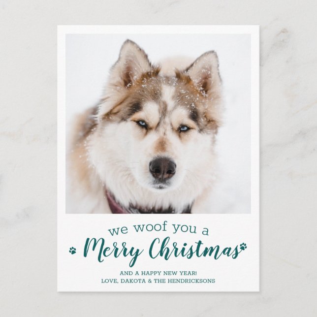 Postal Festiva Foto mascota Personalizada Perro Enamorado Feliz N (Anverso)