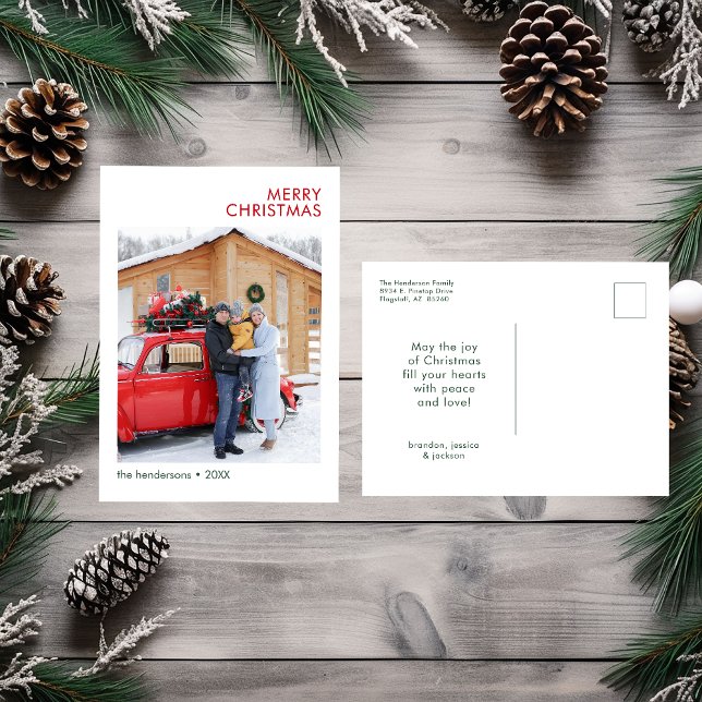 Postal Festiva Foto Merry Christmas Minimal (Subido por el creador)