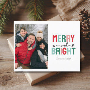 Postal Festiva Foto: Merry Y Navidades Brillantes
