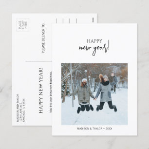 Postal Festiva Foto minimalista de Año Nuevo