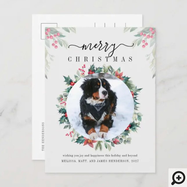 Postal Festiva Foto Mistletoe de Merry Christmas Dog (Subido por el creador)