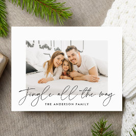 Postal Festiva Foto moderna con Jingle All The Way en letra negra