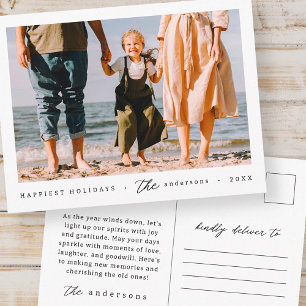 Postal Festiva Foto moderna de la familia de Personalizados simpl