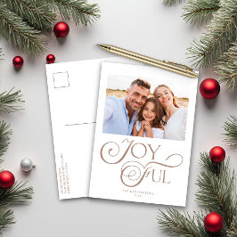 Postal Festiva Foto navideña de Navidades jovenes de Taupe Tan
