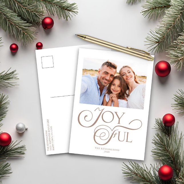 Postal Festiva Foto navideña de Navidades jovenes de Taupe Tan (Subido por el creador)