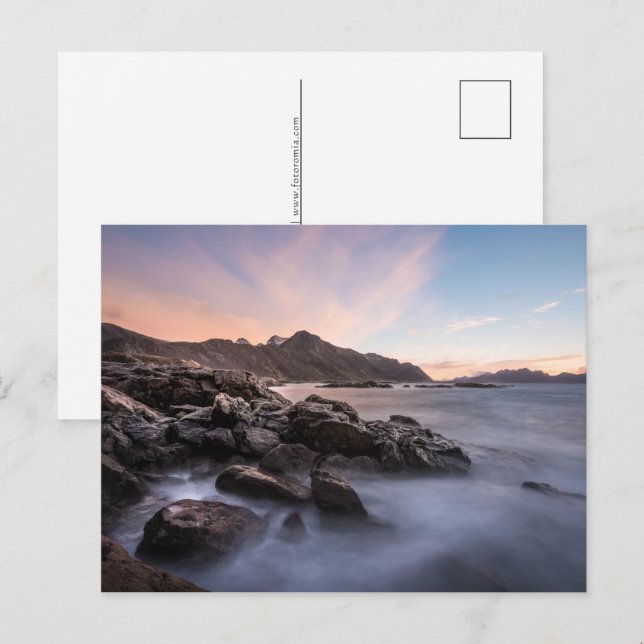 Postal Festiva Foto paisajista de Noruega (Anverso / Reverso)