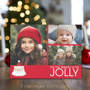 Postal Festiva Foto - Papá Noel - Es la temporada para estar aleg