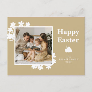 Postal Festiva Foto personalizada de familia de Pascua de primave