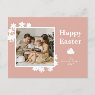 Postal Festiva Foto personalizada de familia de Pascua de primave