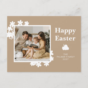 Postal Festiva Foto personalizada de familia minimalista de prima