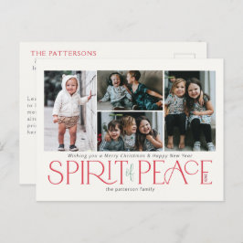 Postal Festiva Foto simple Paz Verde Rojo