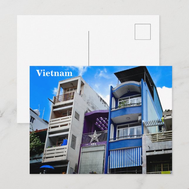 Postal Festiva Fotografía callejera de Vietnam Asia (Anverso / Reverso)