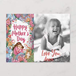 Postal Festiva *~* Fotografía conejito Whimsical Heart Mother's D