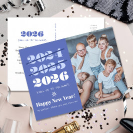 Postal Festiva Fotografía de Año Nuevo graciosa por tercera vez u