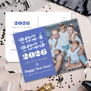 Postal Festiva Fotografía de Año Nuevo graciosa por tercera vez u