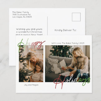 Postal Festiva Fotografía de Happy Holidays Script