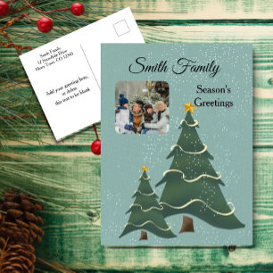 Postal Festiva Fotografía de la escena de vintage del árbol de Na