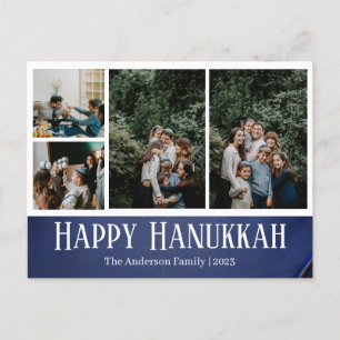 Postal Festiva Fotografía de la familia Happy Hanukkah