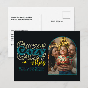 Postal Festiva Fotografía de Navidades retro con colores alegres