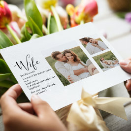 Postal Festiva Fotografía de pareja colgante y regalo de esposa r