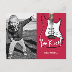 Postal Festiva Fotografía de San Valentín de los niños de rock de