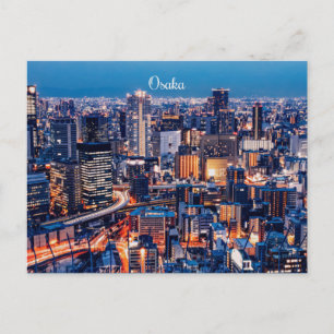 Postal Festiva Fotografía del paisaje urbano de Osaka Japón