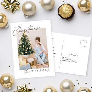 Postal Festiva Fotografía escrita a mano por Merry Modern