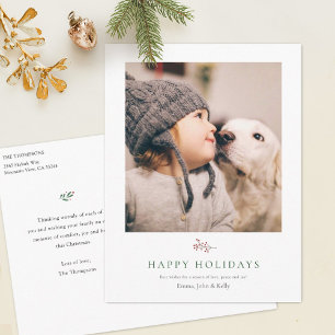 Postal Festiva Fotografía personalizada de estilo moderno sencill