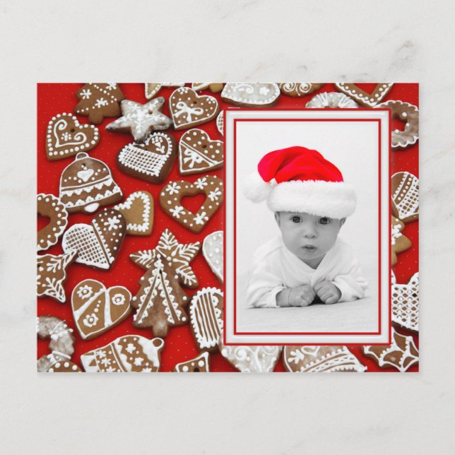 Postal Festiva Fotograma fotográfico de cookies de los navidades  (Anverso)