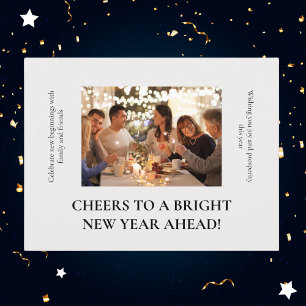 Postal Festiva Fotos de Año Nuevo de brillantes amigos y familiar