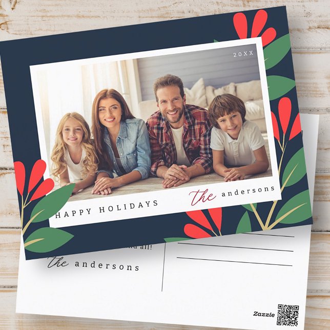 Postal Festiva Fotos de la familia de Personalizados florales de  (Subido por el creador)