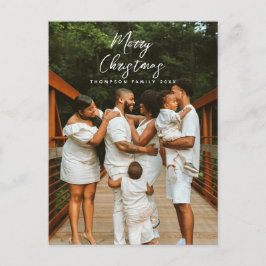 Postal Festiva Fotos de la familia del guión navideño moderno