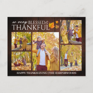 Postal Festiva Fotos de la familia Rustic Wood Fall