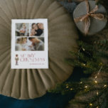 Postal Festiva Fotos de Moderno Nutcracker Merry Christmas 3<br><div class="desc">¡Seguro que difunde la alegría de las vacaciones con la tarjeta postal navideña moderna para la tipografía de fotos de la Feliz Navidad 3! Esta postal es perfecta para enviar a sus seres queridos a desearles una feliz temporada de vacaciones. La tipografía festiva en burdeos destaca en la tarjeta y...</div>