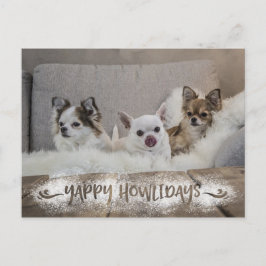 Postal Festiva Fotos divertidas de perros Snowy YAPPY HOWLIDAYS