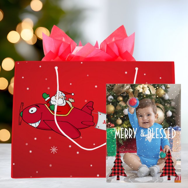 Postal Festiva Fotos moras y benditas, copos de nieve y árboles d (Subido por el creador)