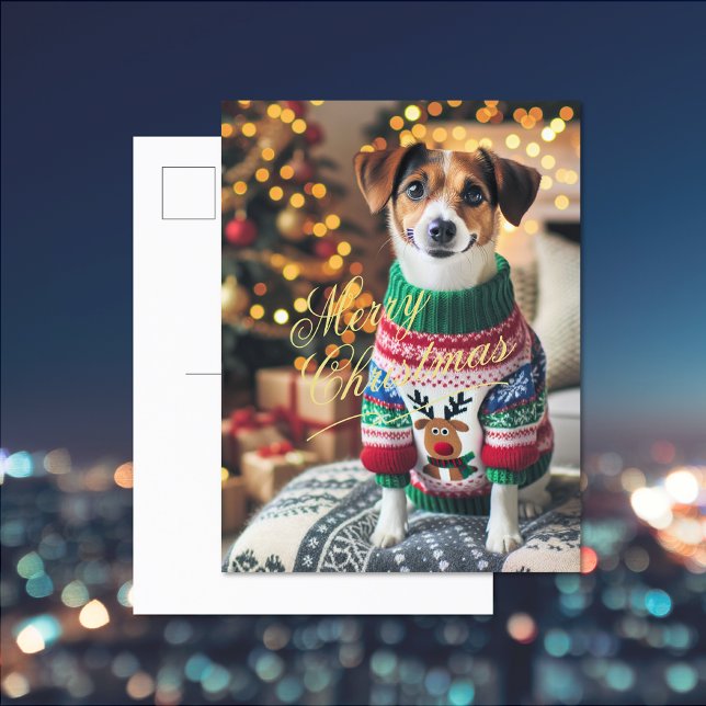 Postal Festiva Fotos navideñas de Merry (Merry Christmas Photo Holiday Postcard (front and back))