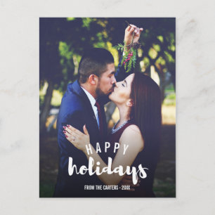 Postal Festiva Fotos personalizadas de Happy Holidays Sketed