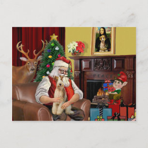 Postal Festiva Fox Terrier de Santa